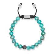 Men's Black Diamond Beaded Bracelet with Turquoise Nialaya , Gray , He...