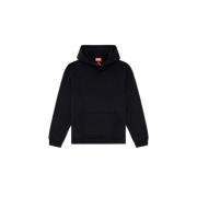 Zwarte hoodie met gebleekt logo Diesel , Black , Heren