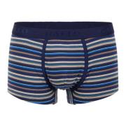 Heren blauwe katoenen boxershorts met veelkleurige strepen Gallo , Mul...