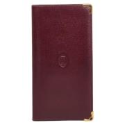 Pre-owned Leather wallets Cartier Vintage , Brown , Dames