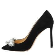 Pre-owned Suede heels Jimmy Choo Pre-owned , Black , Dames