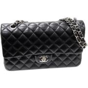 Pre-owned Leather chanel-bags Chanel Vintage , Black , Dames