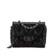 Pre-owned Leather wallets Chanel Vintage , Black , Dames