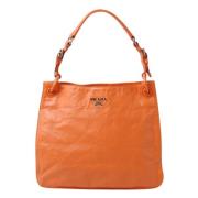 Pre-owned Leather totes Prada Vintage , Orange , Dames