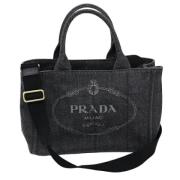 Pre-owned Denim prada-bags Prada Vintage , Black , Dames