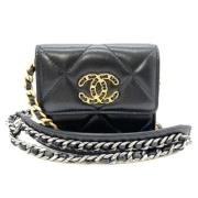 Pre-owned Leather chanel-bags Chanel Vintage , Black , Dames