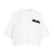 Hart Leren T-Shirt Bottega Veneta , White , Dames