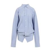 Blauw Witte Geknoopte Shirt Balenciaga , Blue , Dames