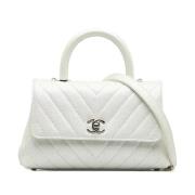 Pre-owned Leather chanel-bags Chanel Vintage , White , Dames