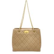 Pre-owned Leather chanel-bags Chanel Vintage , Beige , Dames