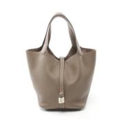 Pre-owned Leather handbags Hermès Vintage , Gray , Dames