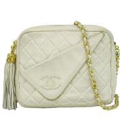 Pre-owned Leather chanel-bags Chanel Vintage , White , Dames