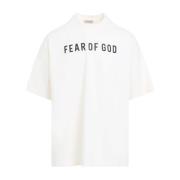 Zwart Logo Korte Mouw Tee Fear Of God , Beige , Heren