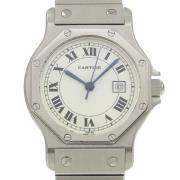 Pre-owned Metal watches Cartier Vintage , White , Dames