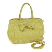 Pre-owned Leather handbags Prada Vintage , Yellow , Dames