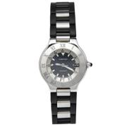 Pre-owned Stainless Steel watches Cartier Vintage , Black , Heren