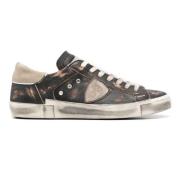 Vintage Leren Sneakers met Metalen Detail Philippe Model , Brown , Her...