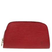 Pre-owned Leather clutches Louis Vuitton Vintage , Red , Dames