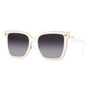 Wit Frame Grijs Lens Zonnebril Versace , White , Unisex