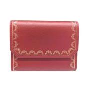 Pre-owned Leather wallets Cartier Vintage , Brown , Dames