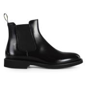 Leren Chelsea Boot Elastische Stofinzet Doucal's , Black , Heren