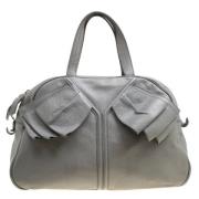 Pre-owned Leather handbags Yves Saint Laurent Vintage , Gray , Dames