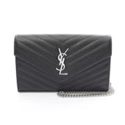 Pre-owned Leather shoulder-bags Yves Saint Laurent Vintage , Black , D...