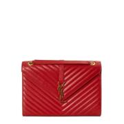 Pre-owned Leather shoulder-bags Yves Saint Laurent Vintage , Red , Dam...