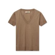 Zachte V-hals Tee Kaneel Swirl MOS Mosh , Brown , Dames