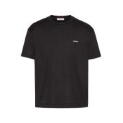 Casual Katoenen T-shirt voor Mannen Valentino , Black , Heren