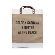 Stijlvolle Leren Tas Dolce & Gabbana , Beige , Heren