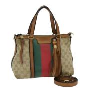 Pre-owned Canvas gucci-bags Gucci Vintage , Beige , Dames