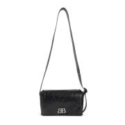 Zwarte Messenger Tas Monaco Flap Balenciaga , Black , Dames