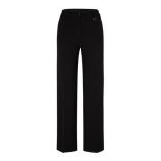 Zwarte rechte damesbroek met elastische tailleband Joop! , Black , Dam...