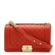 Pre-owned Leather chanel-bags Chanel Vintage , Red , Dames