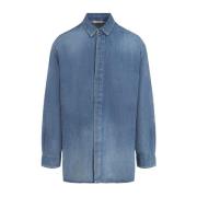 Middelblauwe Denim Overhemd Fear Of God , Blue , Heren