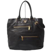 Pre-owned Leather totes Prada Vintage , Black , Dames