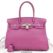 Pre-owned Leather handbags Hermès Vintage , Purple , Dames