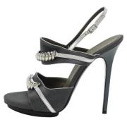 Pre-owned Satin sandals Balenciaga Vintage , Gray , Dames