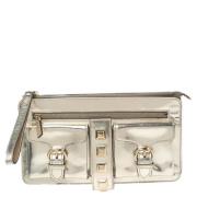 Pre-owned Leather clutches Gucci Vintage , Gray , Dames