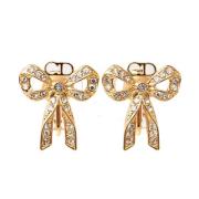 Pre-owned Metal earrings Dior Vintage , Yellow , Dames