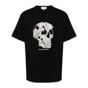 Casual Katoenen T-shirt Alexander McQueen , Black , Heren