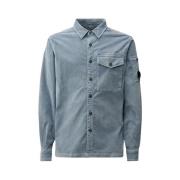 Blauwe Katoenmix Regular Fit Jas C.p. Company , Blue , Heren