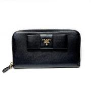 Pre-owned Leather wallets Prada Vintage , Black , Dames