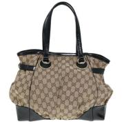 Pre-owned Canvas totes Gucci Vintage , Beige , Dames