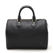 Pre-owned Leather handbags Louis Vuitton Vintage , Black , Dames