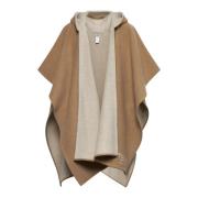 Geborduurd Logo Wollen Poncho Fendi , Yellow , Dames