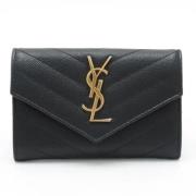 Pre-owned Leather wallets Yves Saint Laurent Vintage , Black , Dames