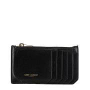 Pre-owned Leather wallets Yves Saint Laurent Vintage , Black , Dames