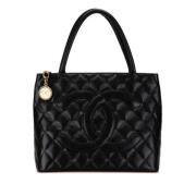 Pre-owned Leather totes Chanel Vintage , Black , Dames